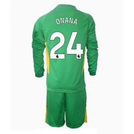 Manchester United Andre Onana #24 Keeper Derde tenue Kids 2024-25 Lange Mouw (+ Korte broeken)